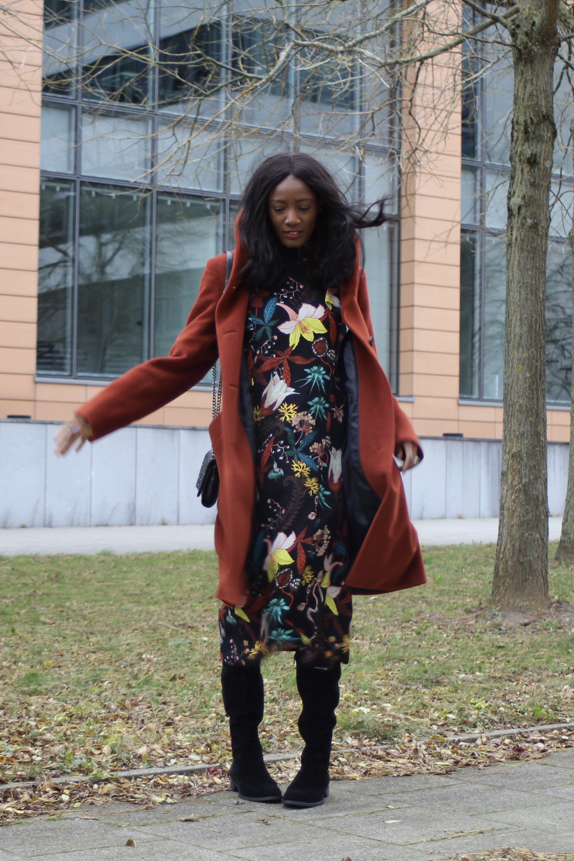 floral dress statement coat