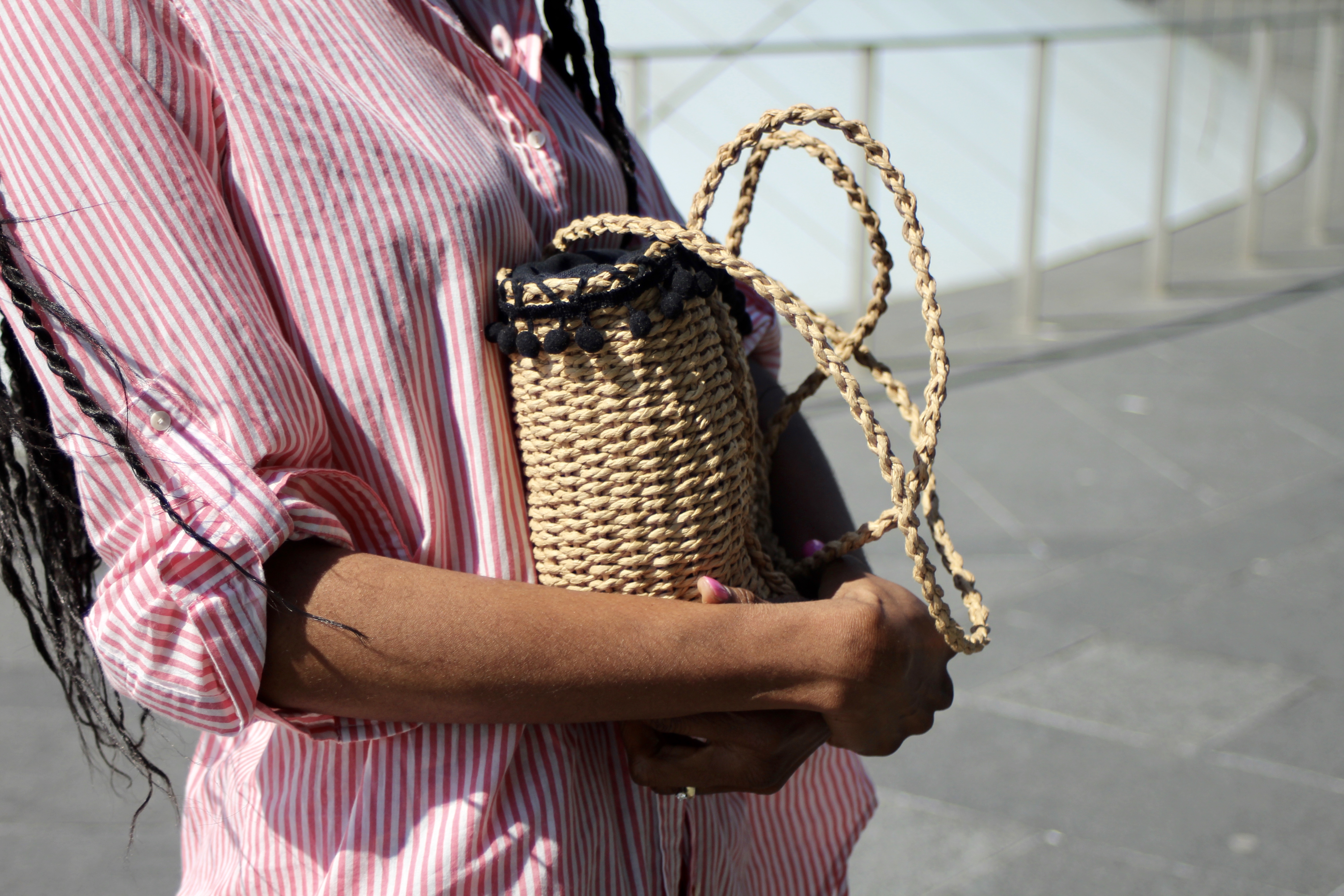 Stripes and basket bag